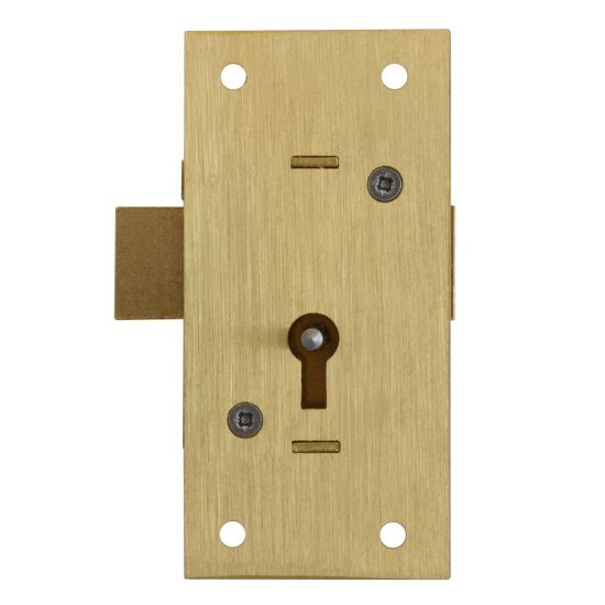 ASEC 36 2 Lever Straight Cupboard Lock 75mm SB KD Visi - Click Image to Close