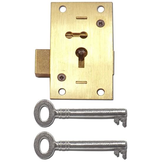 ASEC 51 2 & 4 Lever Straight Cupboard Lock 4 Lever 64mm SB KA Visi - Click Image to Close