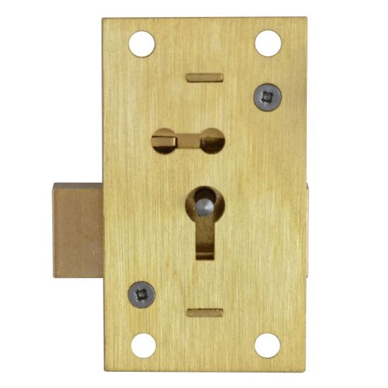 ASEC 51 2 & 4 Lever Straight Cupboard Lock 2 Lever 64mm SB KD Visi - Click Image to Close