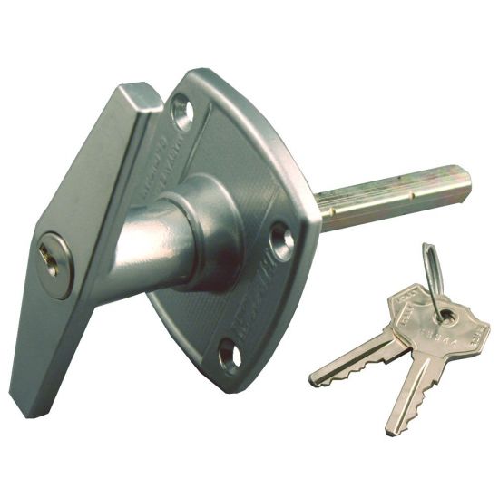 BIRTLEY BIR0020 Easyfix 'T' Locking Garage Door Handle Silver - Click Image to Close