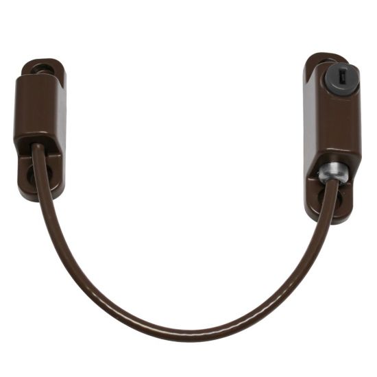 CHAMELEON 150mm Locking Window Cable Restrictor Brown - Click Image to Close