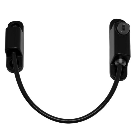 CHAMELEON 150mm Locking Window Cable Restrictor Black - Click Image to Close