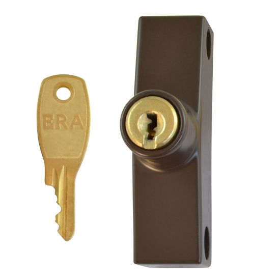 ERA 801 & 802 Automatic Window Snap Lock BRN Cut Key 1 Lock + 1 Key Visi - Click Image to Close