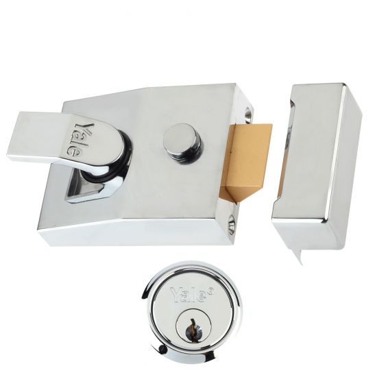 YALE 85 & 89 Deadlocking Nightlatch 60mm Chrome CH Cyl Boxed - Click Image to Close