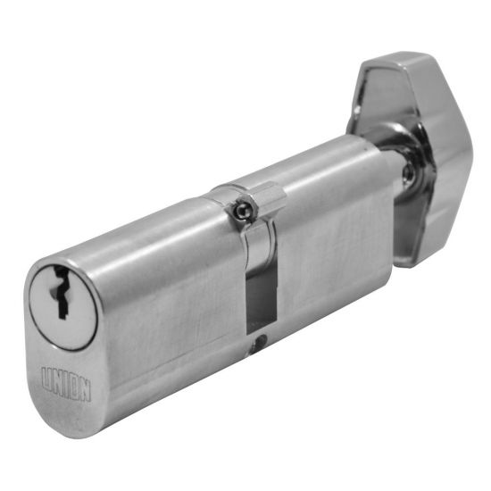 UNION 2X13 Oval Key & Turn Cylinder 85mm 42.5/T42.5 (37.5/10/T37.5) KD SC - Click Image to Close