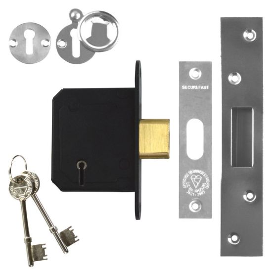 SECUREFAST SKD BS 5 Lever Deadlock 64mm SS KD Boxed - Click Image to Close