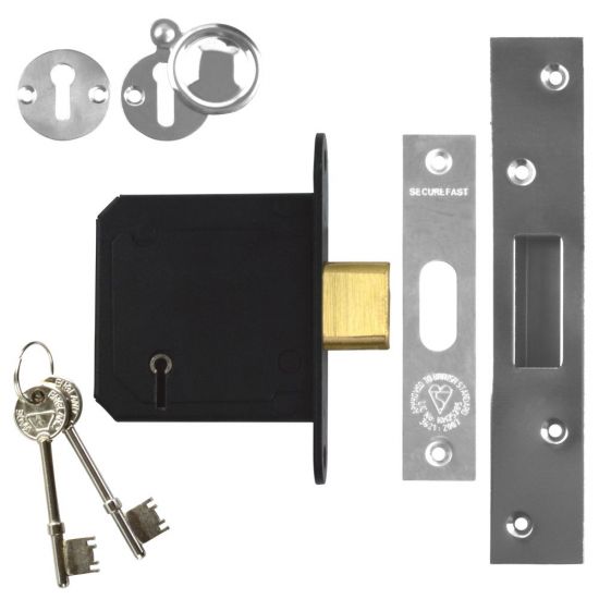 SECUREFAST SKD BS 5 Lever Deadlock 76mm SS KD Boxed - Click Image to Close