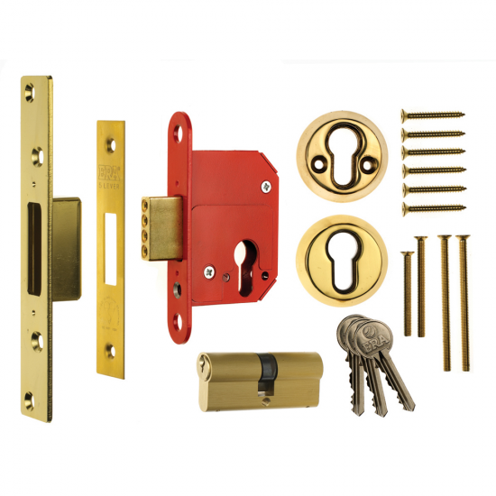 ERA 263 & 363 Fortress BS Euro Deadlock With Cylinder 64mm PB KD Boxed - Click Image to Close