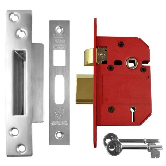 UNION J2200 StrongBOLT BS 5 Lever Sashlock 64mm SC KD Boxed - Click Image to Close