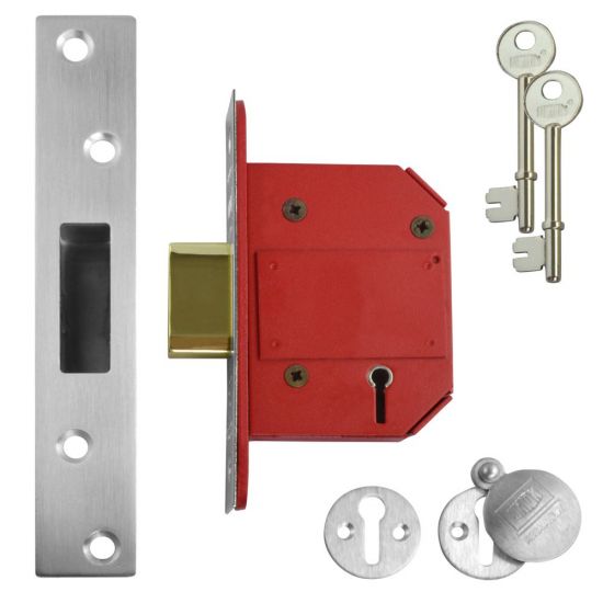 UNION J2100S StrongBOLT BS 5 Lever Deadlock 64mm SC KD Boxed - Click Image to Close