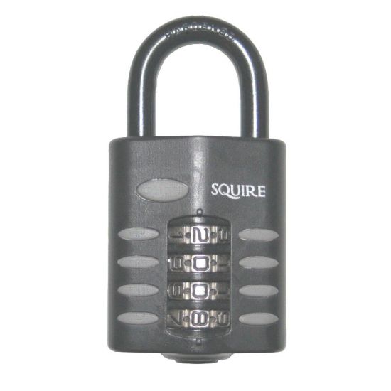SQUIRE CP50 Series 50mm Steel Shackle Combination Padlock CP50 Open Shackle Visi - Click Image to Close