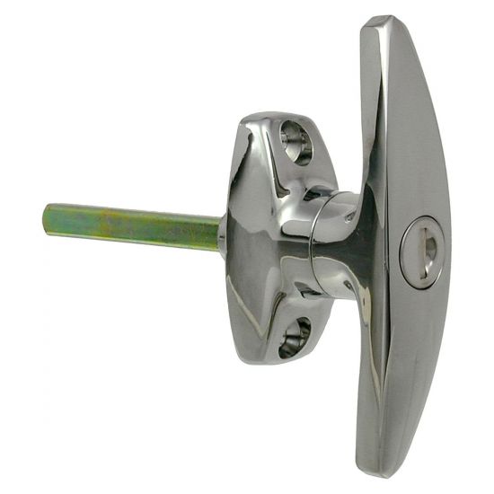 L&F 1638 Large `T` Garage Door Handle CP 8mm x 70mm Spindle - Click Image to Close