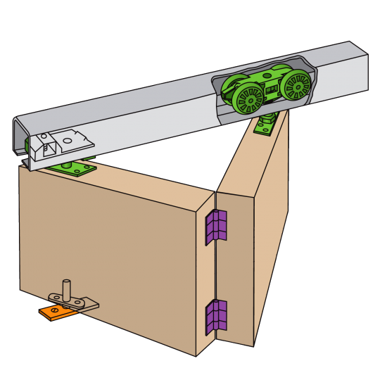 HENDERSON Husky Folding Track Sliding Door Gear 2400mm - Click Image to Close