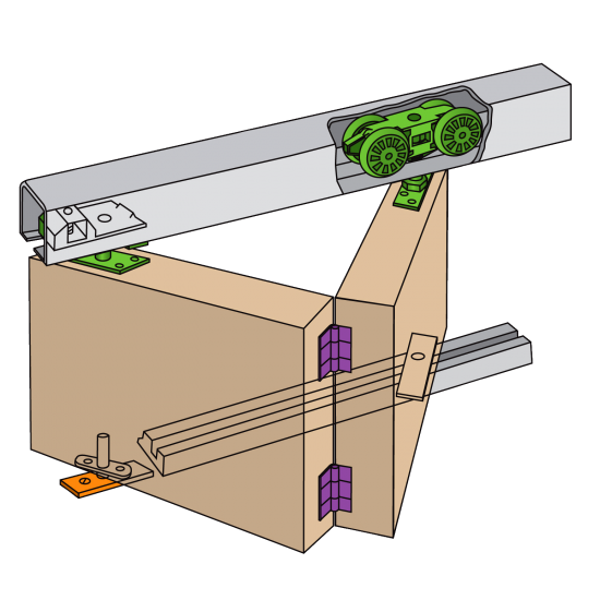 HENDERSON Husky Folding Track Sliding Door Gear 1500mm - Click Image to Close