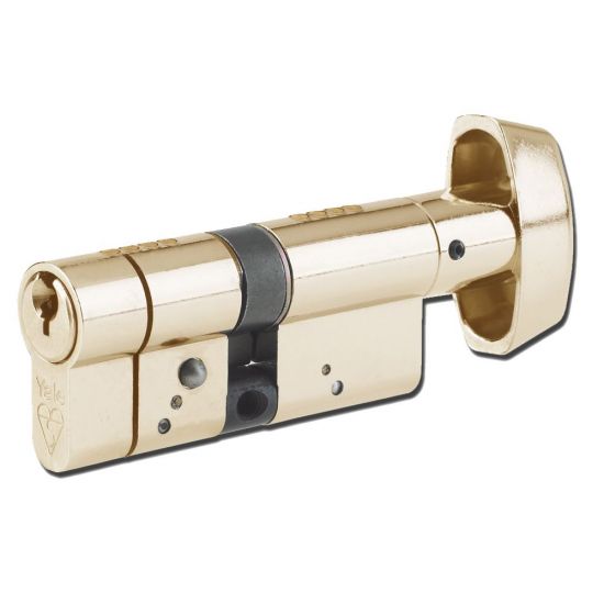 YALE Snap Resistant Euro Key & Turn Cylinder 80mm 40/T40 (35/10/T35) KD PB Visi - Click Image to Close