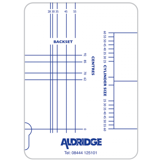 ALDRIDGE Multipoint Lock & Cylinder Gauge Perspex - Click Image to Close