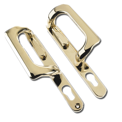 PADDOCK Patio Handle & Lever - Euro Brass - Click Image to Close