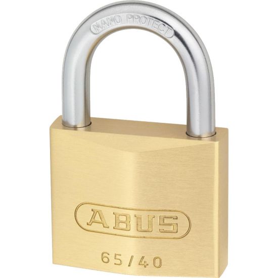 ABUS 65 Series Brass Open Shackle Padlock 40mm Quad Pack 65/40 Visi - Click Image to Close