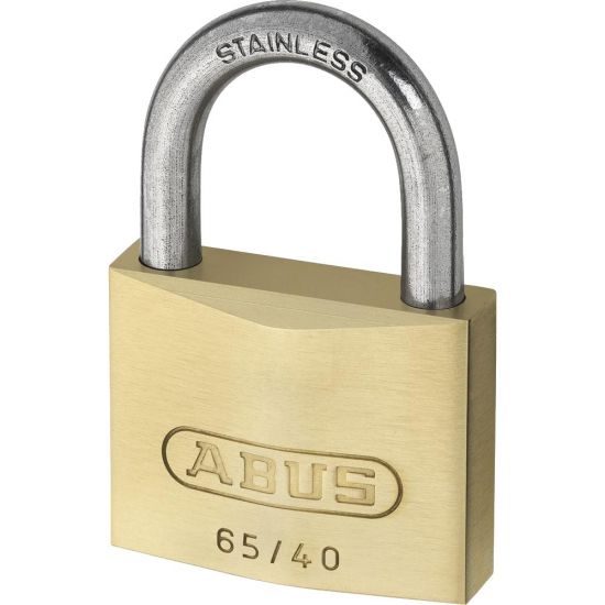ABUS 65 Series Brass Open Stainless Steel Shackle Padlock 30mm KA (6304) 65IB/30 Boxed - Click Image to Close