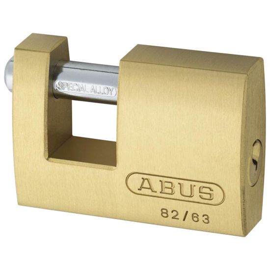 ABUS 82 Series Brass Sliding Shackle Shutter Padlock 63mm KD 82/63 Visi - Click Image to Close