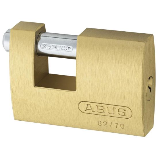 ABUS 82 Series Brass Sliding Shackle Shutter Padlock 70mm KD 82/70 Visi - Click Image to Close
