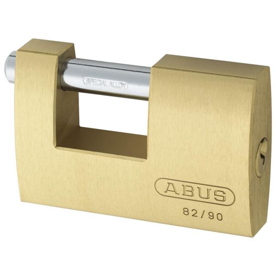 ABUS 82 Series Brass Sliding Shackle Shutter Padlock 90mm KD 82/90 Visi - Click Image to Close