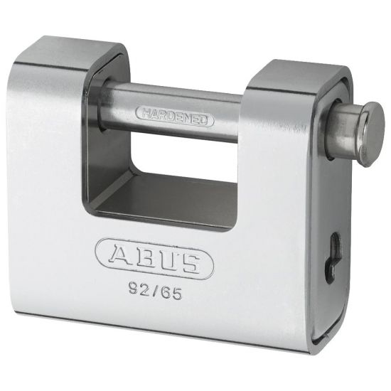 ABUS 92 Series Steel Clad Brass Sliding Shackle Shutter Padlock 67mm KD 92/65 Visi - Click Image to Close