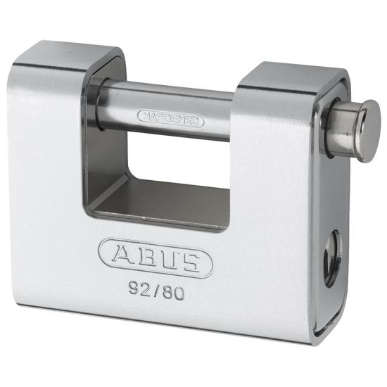 ABUS 92 Series Steel Clad Brass Sliding Shackle Shutter Padlock 78mm KD 92/80 Visi - Click Image to Close