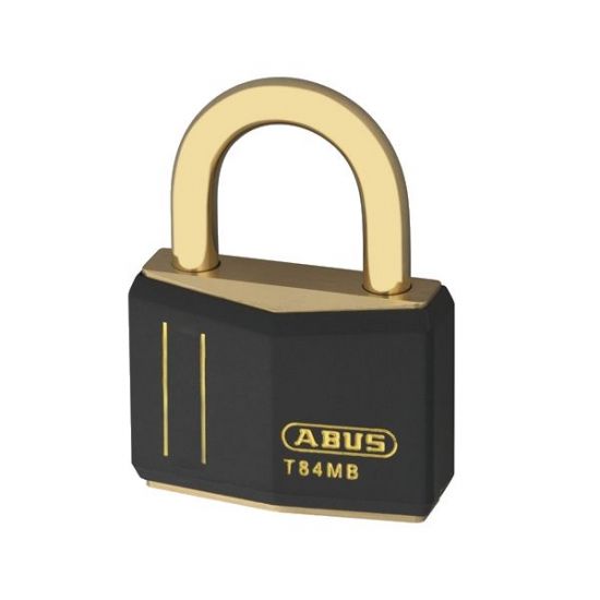 ABUS T84MB Series Brass Open Shackle Padlock 43mm Brass Shackle KA (8401) Black T84MB/40 Boxed - Click Image to Close