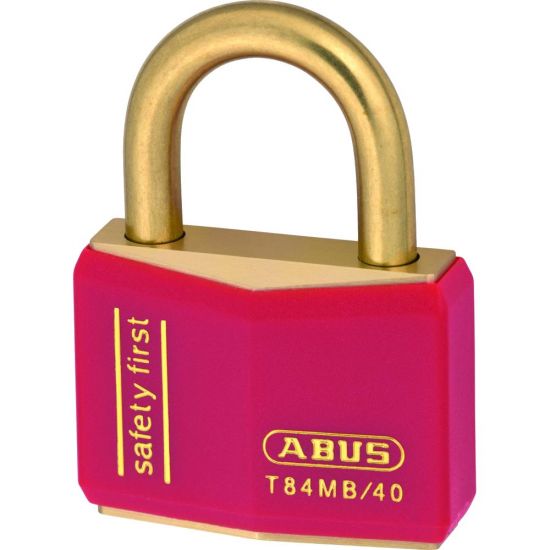 ABUS T84MB Series Brass Open Shackle Padlock 43mm Brass Shackle KA (8404) Red T84MB/40 Boxed - Click Image to Close