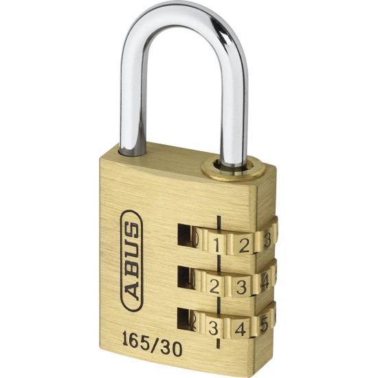 ABUS 165 Series Brass Combination Open Shackle Padlock 30mm 165/30 Visi - Click Image to Close
