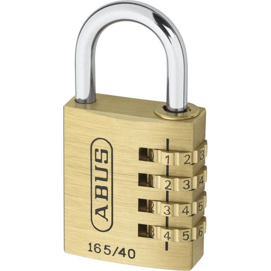 ABUS 165 Series Brass Combination Open Shackle Padlock 40mm 165/40 Visi - Click Image to Close