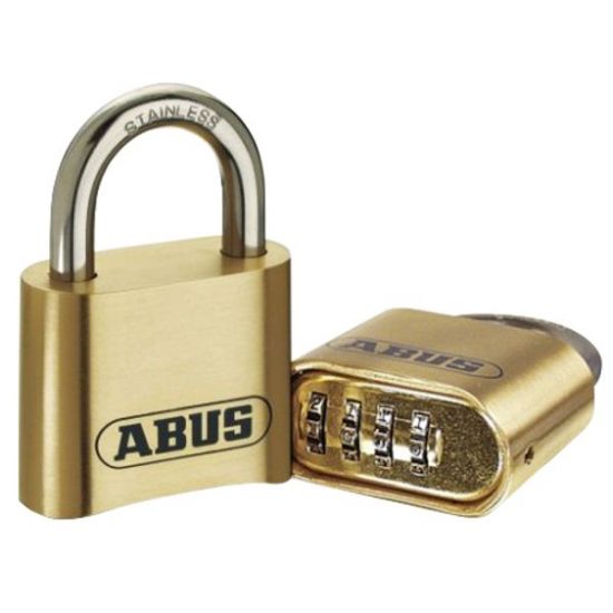 ABUS 180IB Series Brass Combination Open Stainless Steel Shackle Padlock 53mm 180IB/50 Visi - Click Image to Close