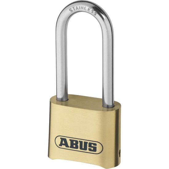 ABUS 180IB Series Brass Combination Long Stainless Steel Shackle Padlock 53mm 180IB/50HB63 Visi - Click Image to Close