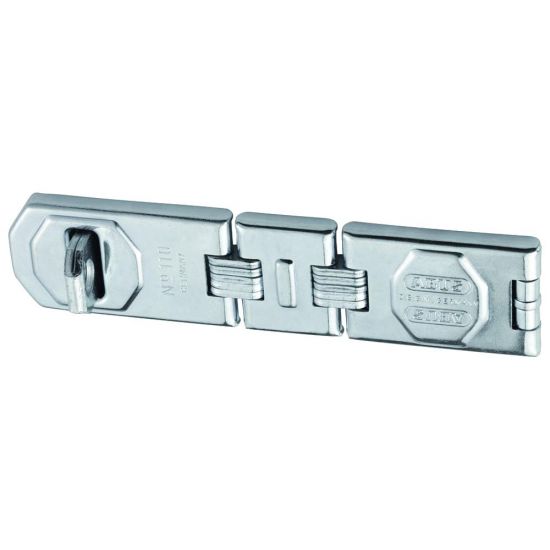 ABUS 110 Series Hinged Hasp & Staple 45mm x 195mm Double Jointed 110/195 (DG) Visi - Click Image to Close
