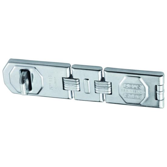 ABUS 110 Series Hinged Hasp & Staple 45mm x 195mm Double Jointed 110/195 (DG) Bagged - Click Image to Close