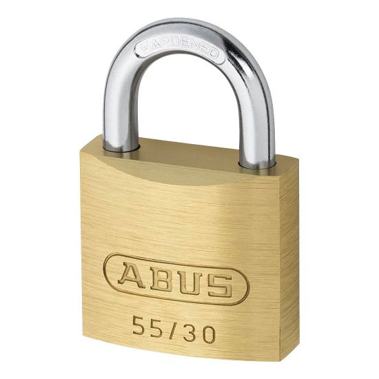 ABUS 55 Series Brass Open Shackle Padlock 29mm KD 55/30 Visi - Click Image to Close