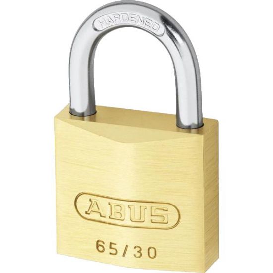 ABUS 65 Series Brass Open Shackle Padlock 30mm KA (304) 65/30 Boxed - Click Image to Close