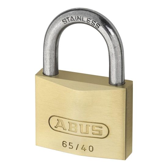 ABUS 65 Series Brass Open Stainless Steel Shackle Padlock 50mm KA (6505) 65IB/50 Boxed - Click Image to Close