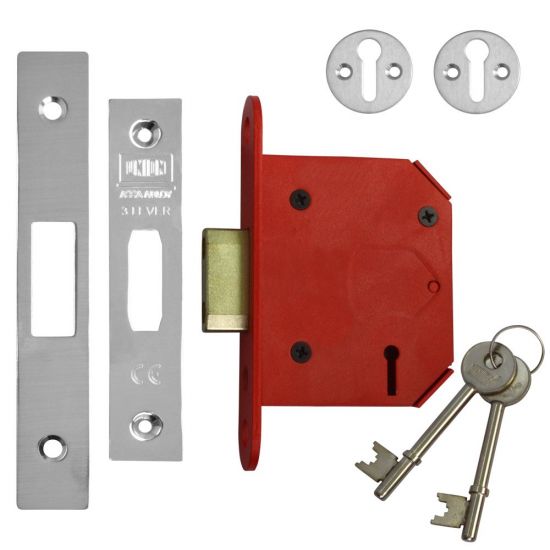 UNION J2103 StrongBOLT 3 Lever Deadlock 75mm SS KD Boxed - Click Image to Close