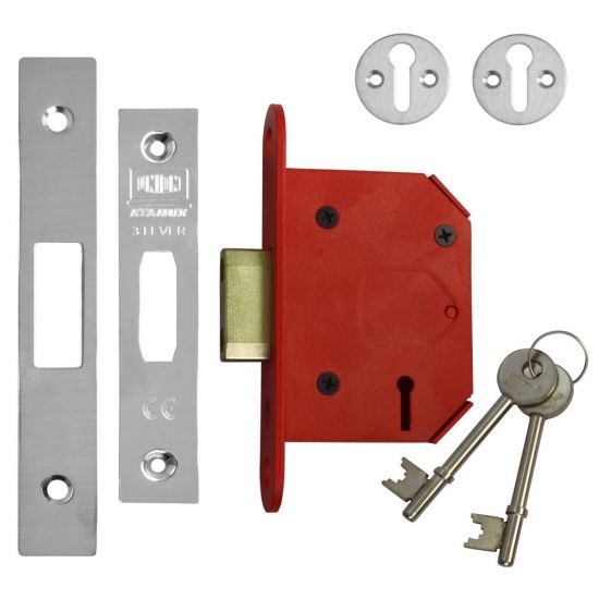 UNION J2103 StrongBOLT 3 Lever Deadlock 64mm SS KD Visi - Click Image to Close