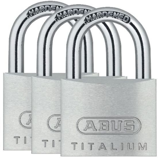 ABUS Titalium 64TI Series Open Shackle Padlock 40mm KA Triple Pack 64TI/40 Visi - Click Image to Close