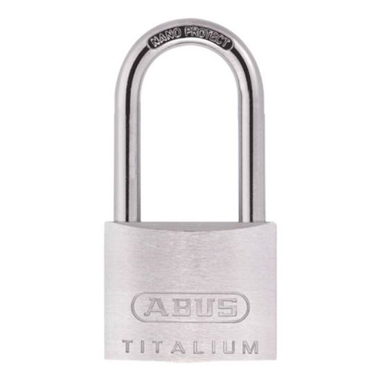 ABUS Titalium 64TI Series Long Shackle Padlock 40mm KD 40mm Shackle 64TI/40HB40 Visi - Click Image to Close