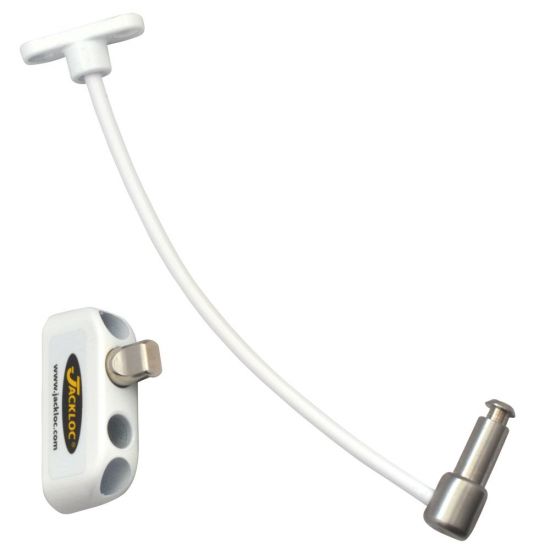 JACKLOC Pro-Twist Push & Turn Cable Window Lock White - Click Image to Close