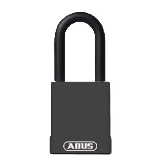 ABUS 74 Series Lock Out Tag Out Coloured Aluminium Padlock Black - Click Image to Close