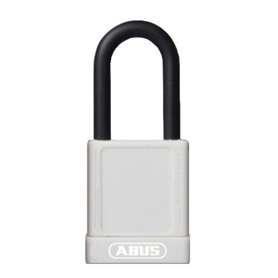 ABUS 74 Series Lock Out Tag Out Coloured Aluminium Padlock White - Click Image to Close