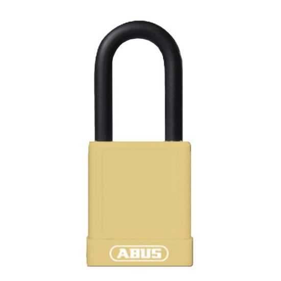 ABUS 74 Series Lock Out Tag Out Coloured Aluminium Padlock Yellow - Click Image to Close