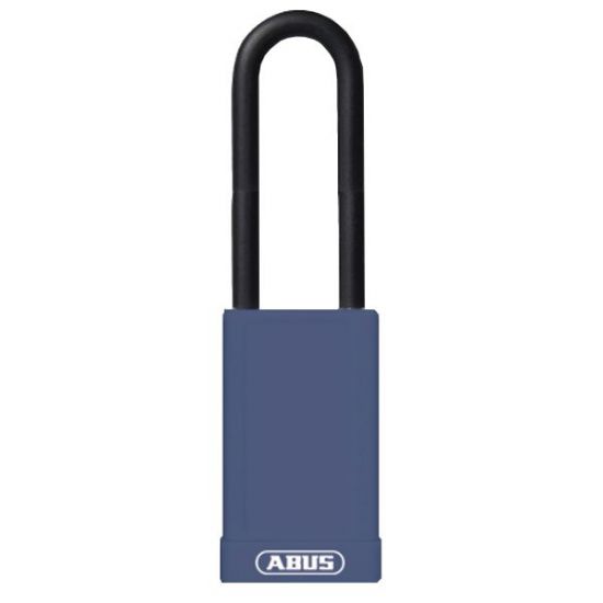 ABUS 74HB Series Long Shackle Lock Out Tag Out Coloured Aluminium Padlock Blue - Click Image to Close
