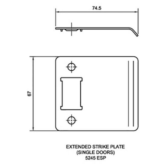 ALPRO Deadlatch Strike Plate Extended Plate - Click Image to Close