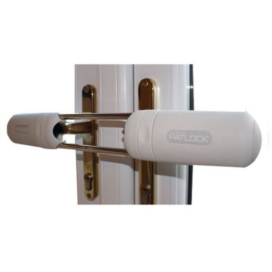 PATLOCK Security Lock for French Doors & Conservatories White - Click Image to Close